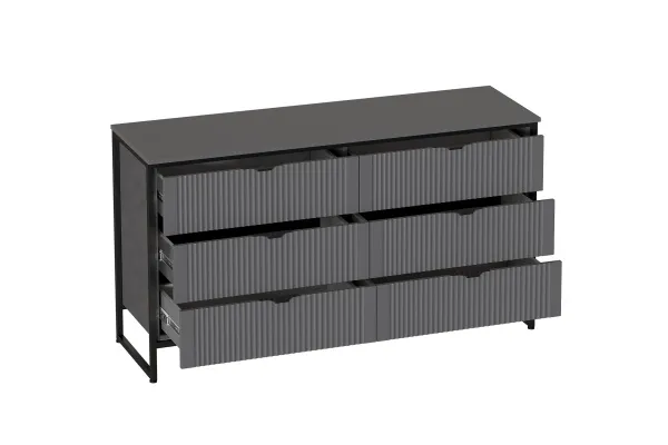 Комод 6 ящ "Нора" спальня Графит